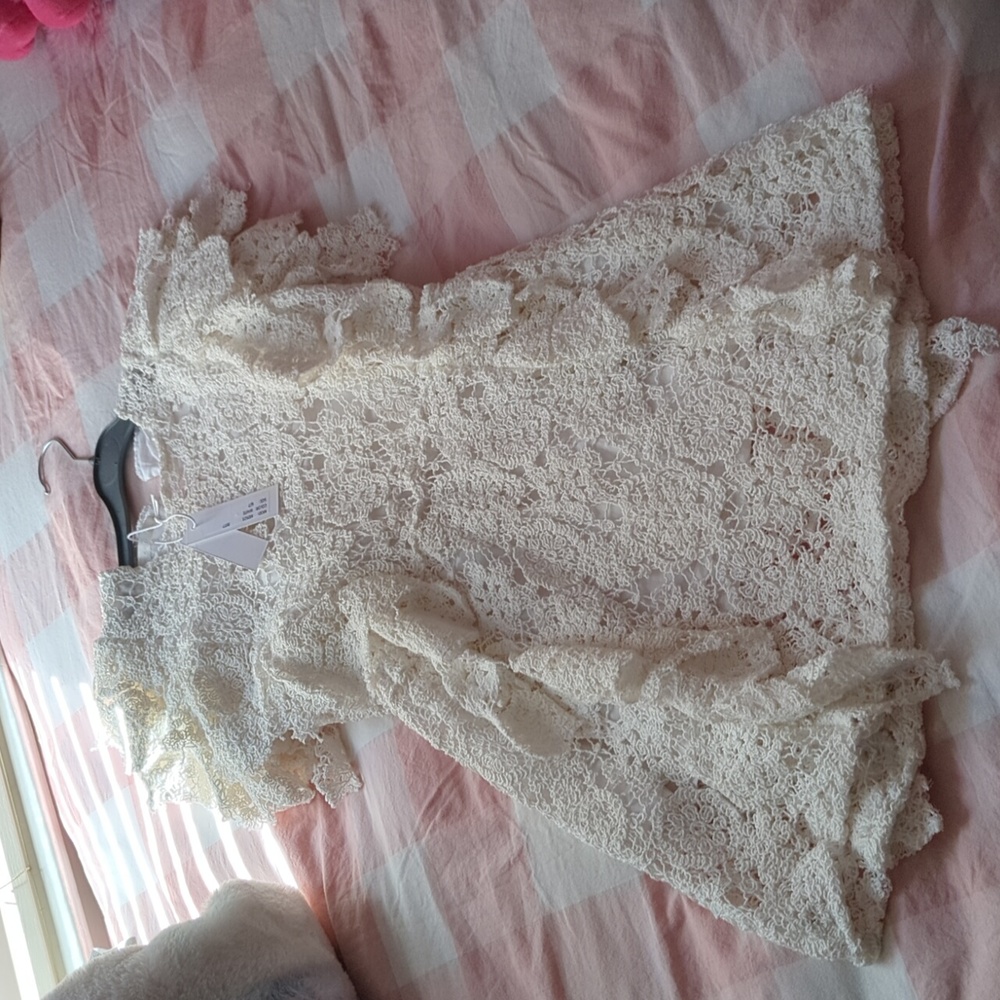 Gorgeous You And Me cream lace dress for girls